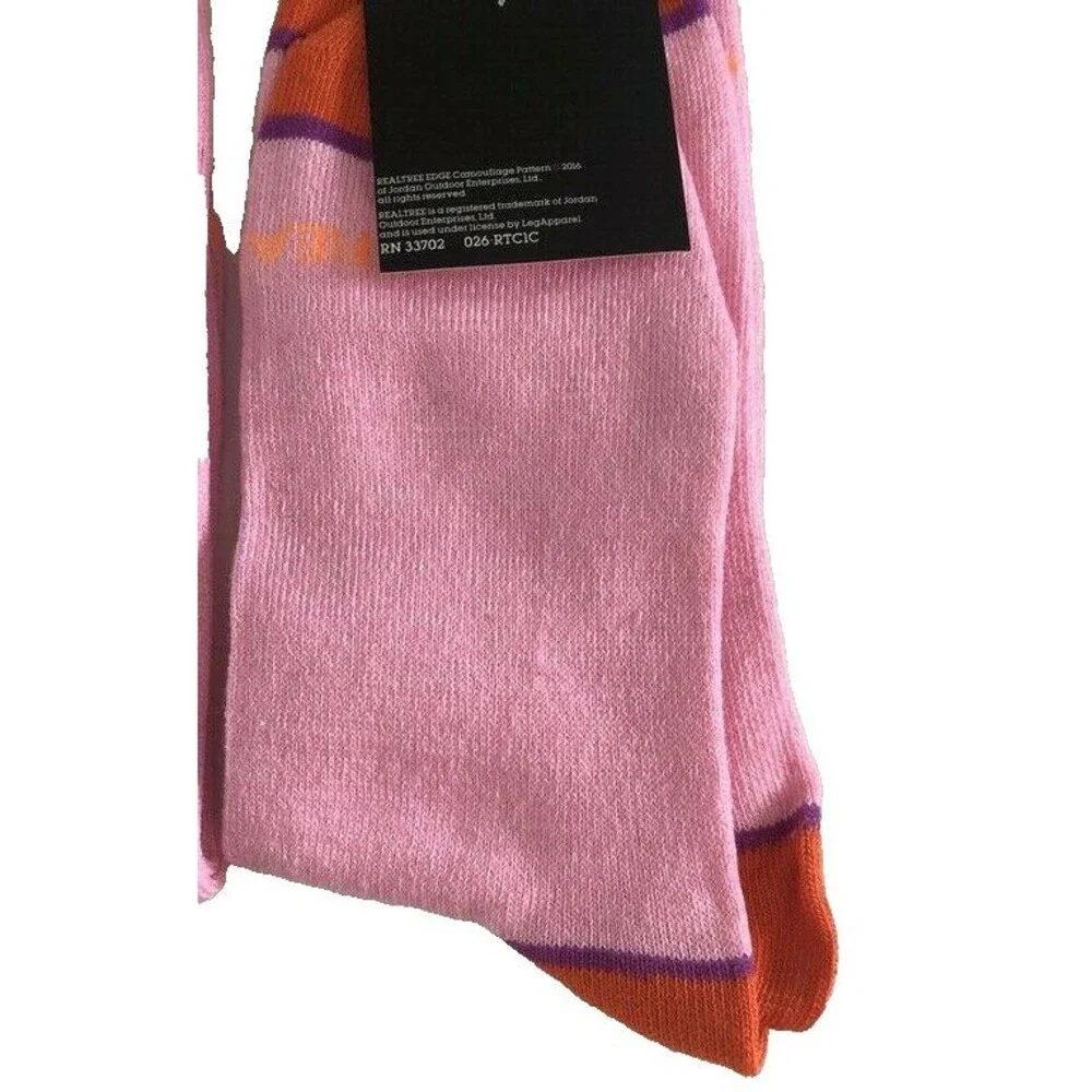 Realtree Trophy Wife Womens Ladies Crew Socks Pink Orange Size 9-11